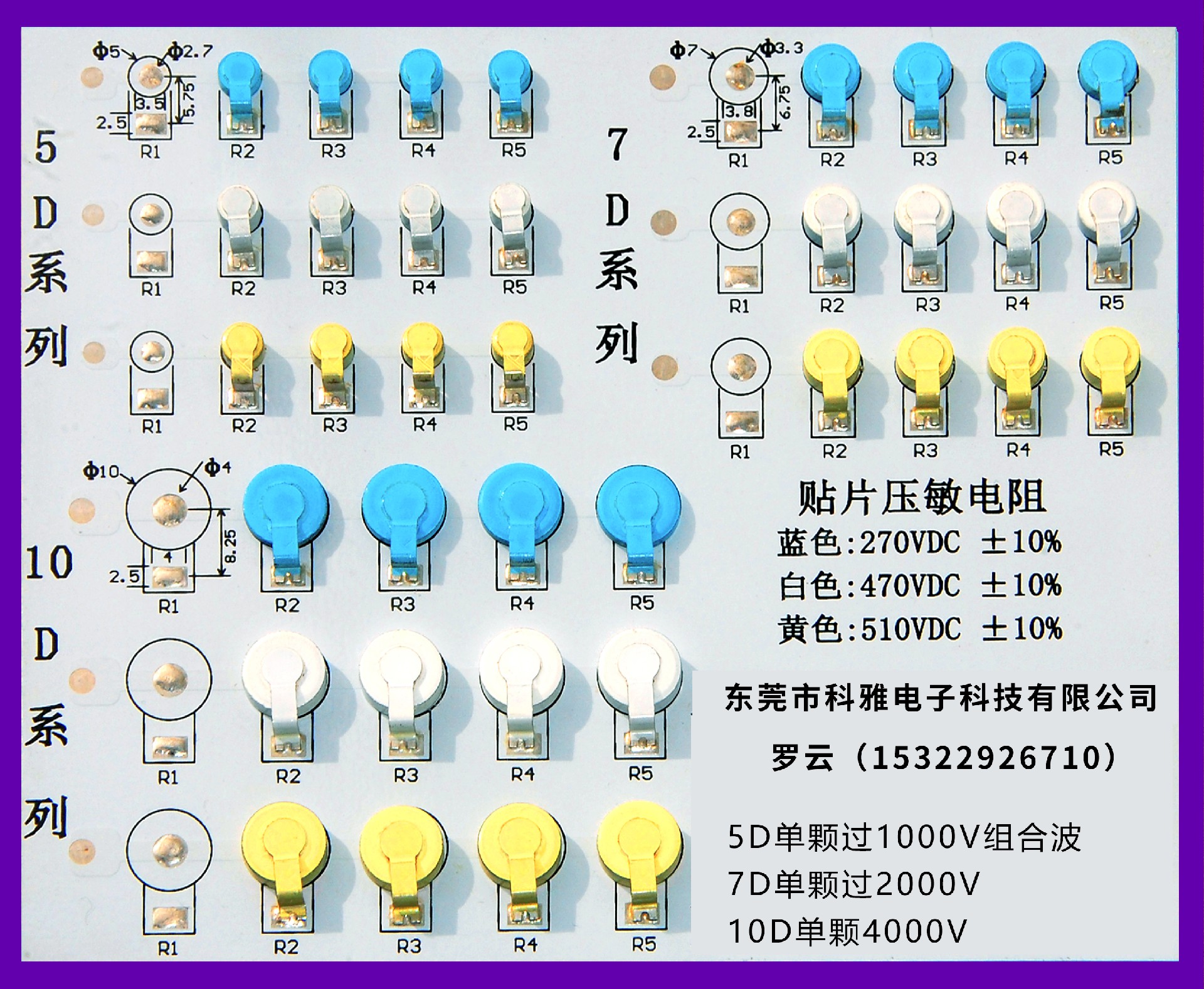 科雅推出低单价高能圆形贴片式压敏电阻，省时省工省钱